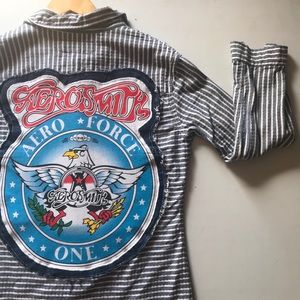 Aerosmith cut and sew button up